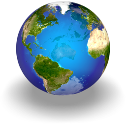 An icon of the planet Earth, 256 x 256